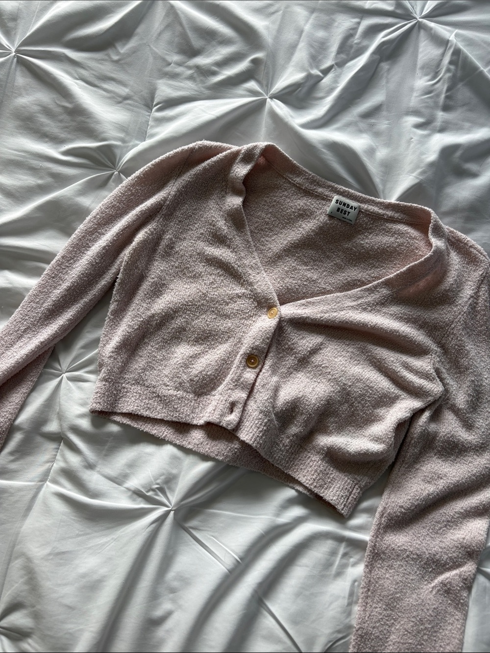 Sunday Best Blush Cropped V-Neck Cardigan